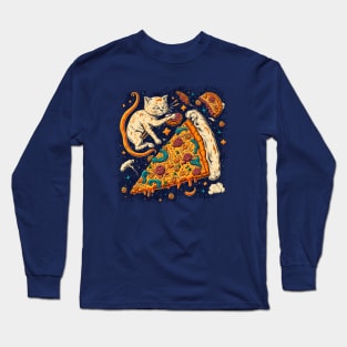 Space Pizza Cat Long Sleeve T-Shirt